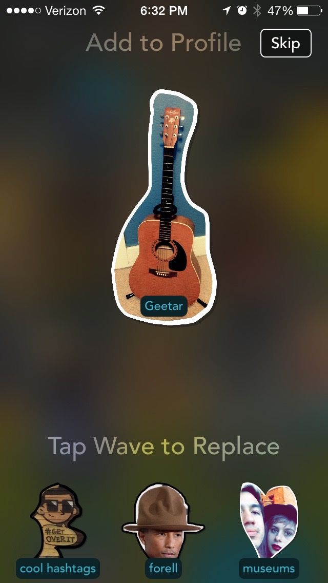 Sticking a freshly made sticker to the user's profile